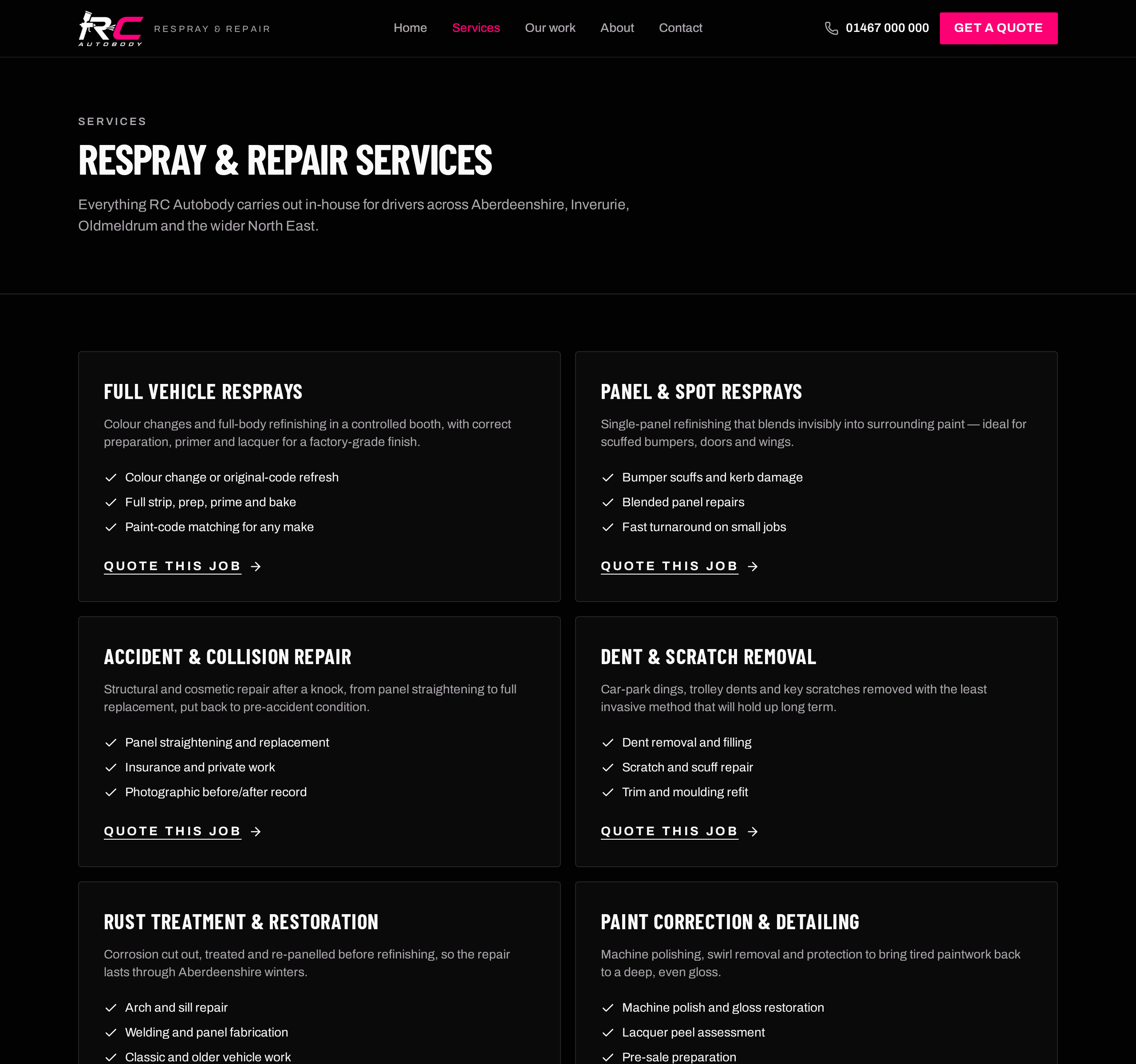 Services page